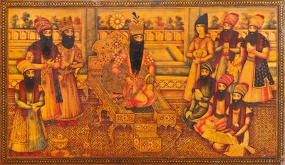 Detalj av en Qajar-kiste av Iranian School