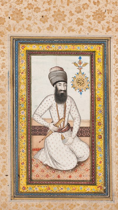 Portrett av Karim Khan Zand, en av et par med Nadir Shah, Qajar Iran av Iranian School