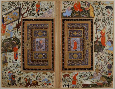 Dobbeltside. Iran, Isfahan, tidlig på 1600-tallet.. av Iranian master.