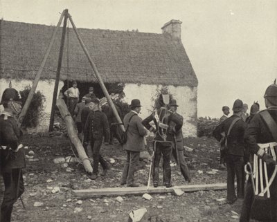 Utkastelsesscene (s/hvitt bilde) av Irish Photographer