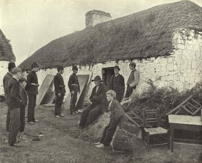Utkastelsesscene, County Clare (s/hvitt bilde) av Irish Photographer