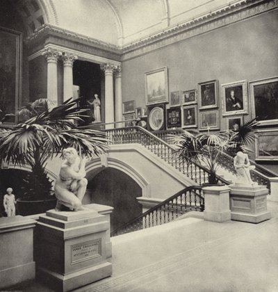 Stairway National Gallery, Dublin (s/hvitt bilde) av Irish Photographer