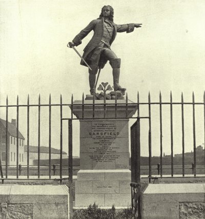Sarsfield-statuen, Limerick (s/hvitt-bilde) av Irish Photographer