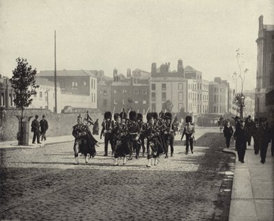 The Scots Guards, Dublin (s/hvitt bilde) av Irish Photographer