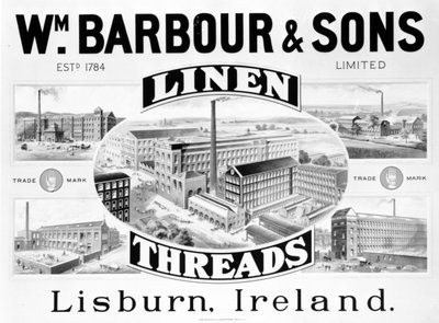 Annonse for Wm. Barbour und Sons (litho) av Irish School