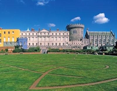 Dublin Castle, utsikt fra hagen av Irish School