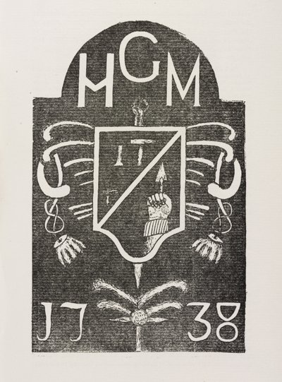 Rubbing av en hjørnestein som viser frimurersymboler, datert 1738 av Irish School
