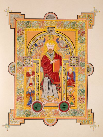 Saint Matthew, fra en faksimilekopi av Book of Kells, pub. av Day & Son av Irish School