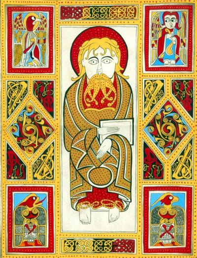 illustrasjon fra The Book of Kells, 800 (belysning) av Irish School