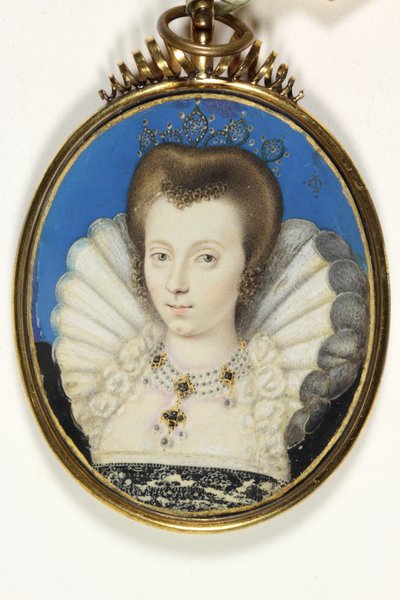 En dame tradisjonelt identifisert som Elizabeth Brugge, Lady Kennedy (akvarell på vellum) av Isaac (attr. to) Oliver