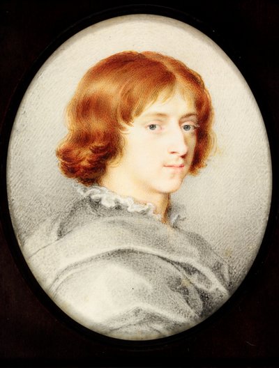 En ung gentleman tradisjonelt identifisert som Isaac Oliver den yngre, malerens sønn (akvarell på vellum) av Isaac (attr. to) Oliver