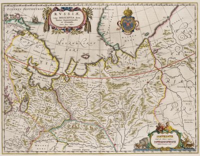 Kart over Russland Fra: Nordlige og østlige deler, 1630-årene av Isaac Abrahamsz. Massa