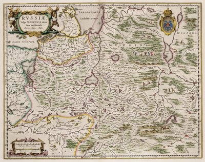 Kart over Vest-Russland Fra: Nordlige og østlige deler, 1664 av Isaac Abrahamsz. Massa