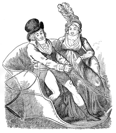 En gullfink og hans elskerinne, 1796. av Isaac Cruikshank