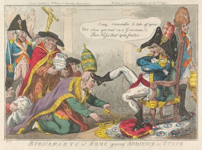 Buonaparte i Roma ved stats-audiens av Isaac Cruikshank