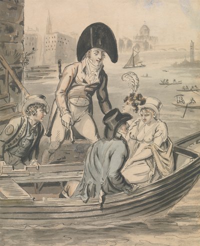 Ombordstigning på fergen av Isaac Cruikshank