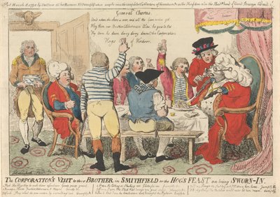 Der Besuch der Corporation bei ihrem Bruder in Smithfield oder das Schweinefest bei der Vereidigung av Isaac Cruikshank