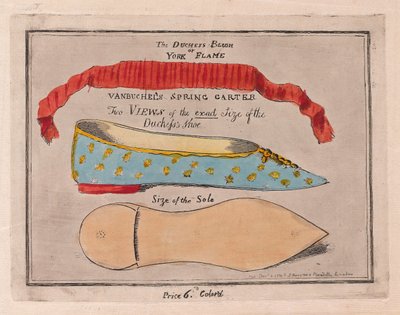 The Duchess Blush eller York Flame, pub. 1791 (håndfarget gravering) av Isaac Cruikshank