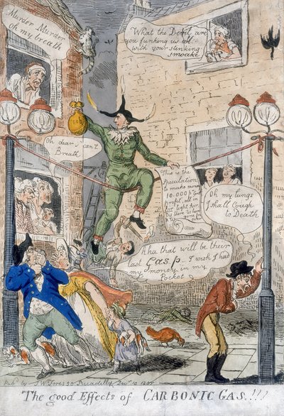 The Good Effects of Carbonic Gas!, 1807 (håndfarget gravering) av Isaac Cruikshank