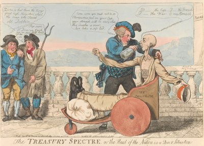 Das Schatzamt-Spektakel oder das Staatsoberhaupt in einer seltsamen Lage av Isaac Cruikshank