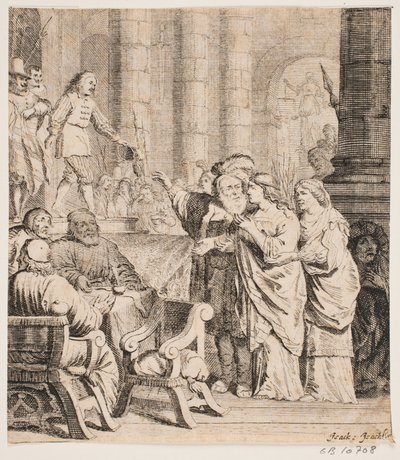 Komposisjon med figurer i drakt fra 1600-tallet av Isaac Isaacsz
