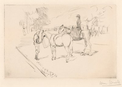 Amazon med ledsager av Isaac Israels (signed by artist)
