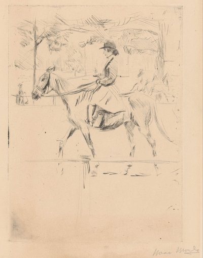 Kvinne til hest av Isaac Israels (signed by artist)