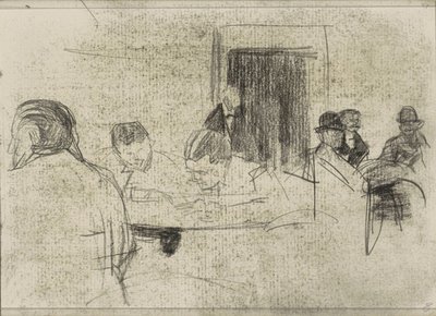 Menn ved bord, eventuelt på kafé av Isaac Israels