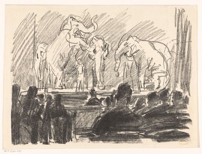 Fremførelse av elefanter på en scene av Isaac Israels