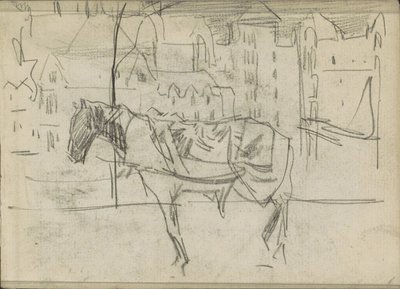 Bybilde med hest av Isaac Israels