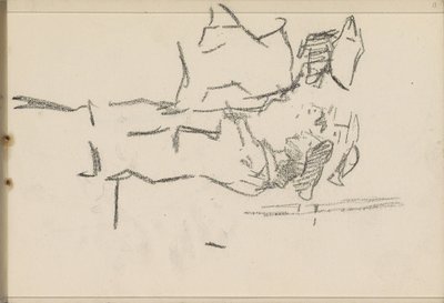 Fire figurer med hodeplagg, i profil av Isaac Israels