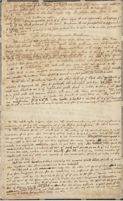 The Hunting of the Green Lyon, verso, ca.1700 av Isaac Newton