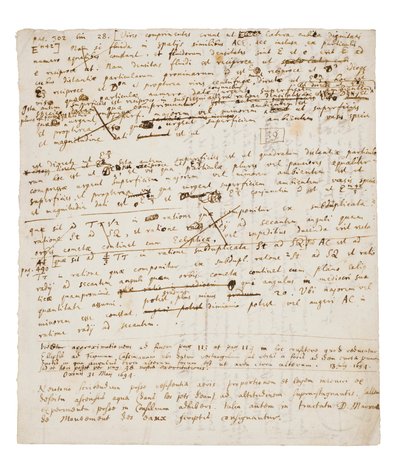 To sider med revisjoner av Principia Mathematica av Isaac Newton