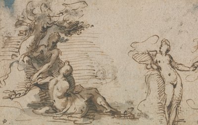 Klassisk studie av tre figurer av Isaac Oliver