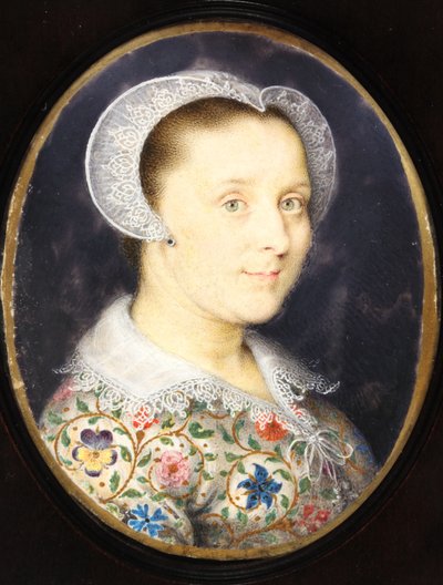Elizabeth Harding, fru Isaac Oliver (akvarell på vellum) av Isaac Oliver