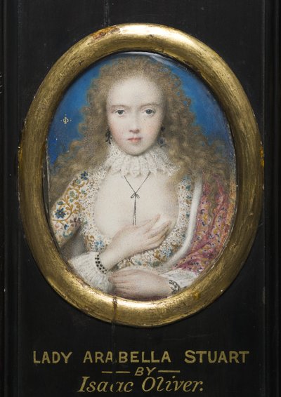 Lady Arabella Stuart (akvarell på pergament) av Isaac Oliver