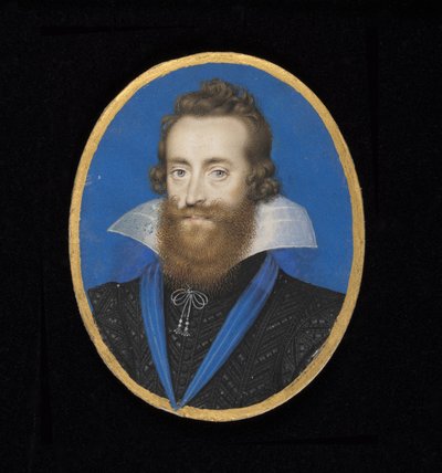 nr. 3869 Ludovic Stuart, 2. hertug av Lennox og hertug av Richmond (1574-1624) (wc på vellum på kort) av Isaac Oliver