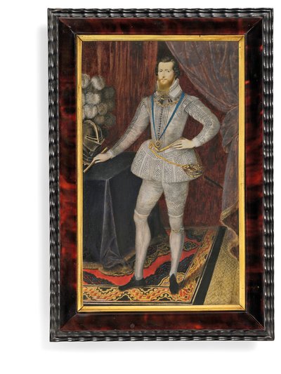 Robert Devereux, 2nd Earl of Essex (vellum med skilpaddeskallramme og gullfeste) av Isaac Oliver