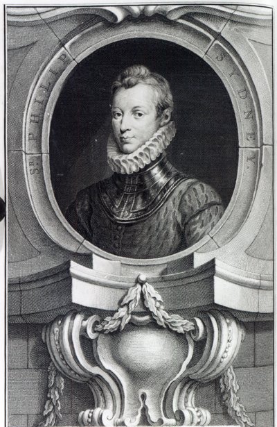 Sir Philip Sidney, gravert av Jacobus Houbraken, 1743 av Isaac Oliver