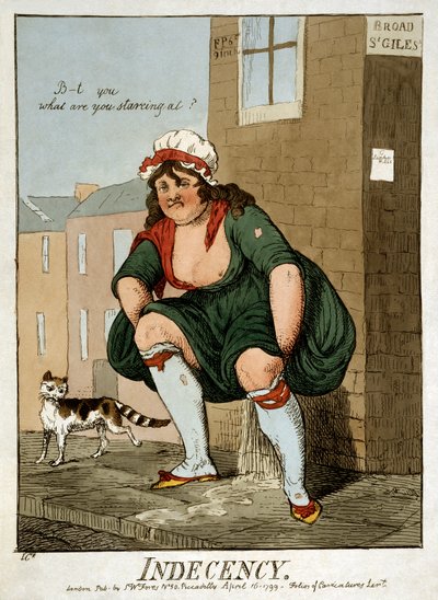 Uanstendighet, 1799. av Isaac Robert Cruikshank