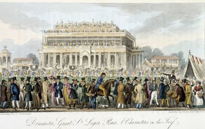 Saint Léger-prisen på Doncaster (løpene) - i "" Den engelske spion"" av Charles Molloy Westmacott, ill. av Robert Cruikshank, London av Isaac Robert Cruikshank