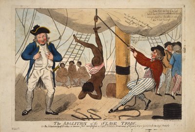 Avskaffelsen av slavehandelen, eller umenneskeligheten til forhandlere av menneskelig kjøtt eksemplifisert i Captn. av Isaac Robert Cruikshank
