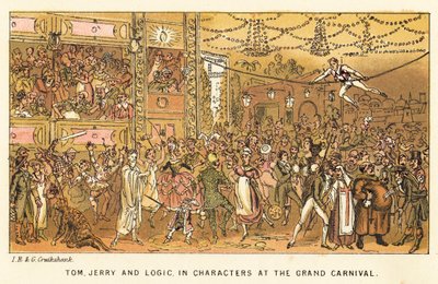Tom, Jerry og Logic, i karakterer på Grand Carnival av Isaac, Robert and George Cruikshank