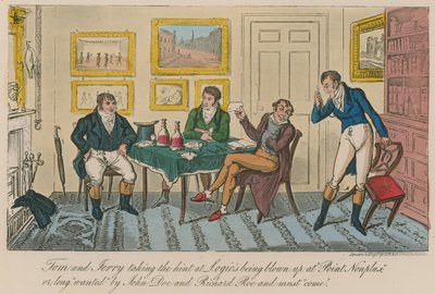 Tom og Jerry tar hintet om at Logic blir sprengt i «Point Nonplus» av Isaac, Robert and George Cruikshank