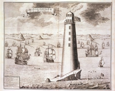 The Eddystone Lighthouse, gravert av Hendrick Hulsbergh, 1713 (se også 40669) av Isaac Sailmaker
