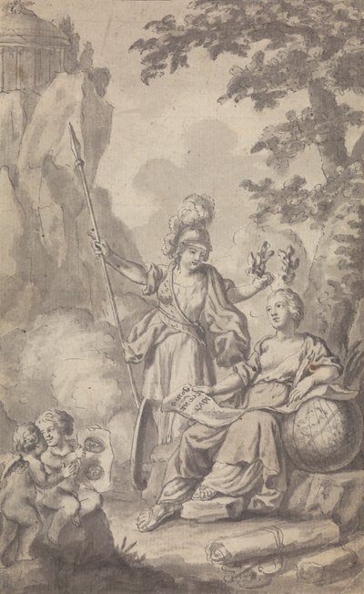 Frontispice for Town and Country Magazine, for Vol. II, nr. 1 av Isaac Taylor