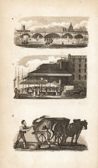New London Bridge, Billingsgate og Scavenger av Isaac Taylor