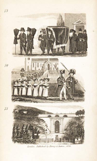 Begravelsen, Charity Children og Highgate Tunnel av Isaac Taylor