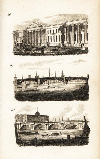 General Post-kontoret, Southwark Bridge og Waterloo Bridge av Isaac Taylor