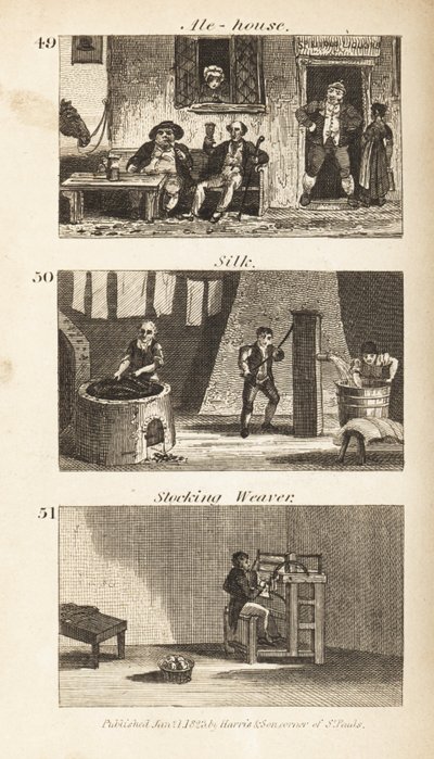 Handler i Regency England: Ølhus, silkefabrikk og strømpevever av Isaac Taylor